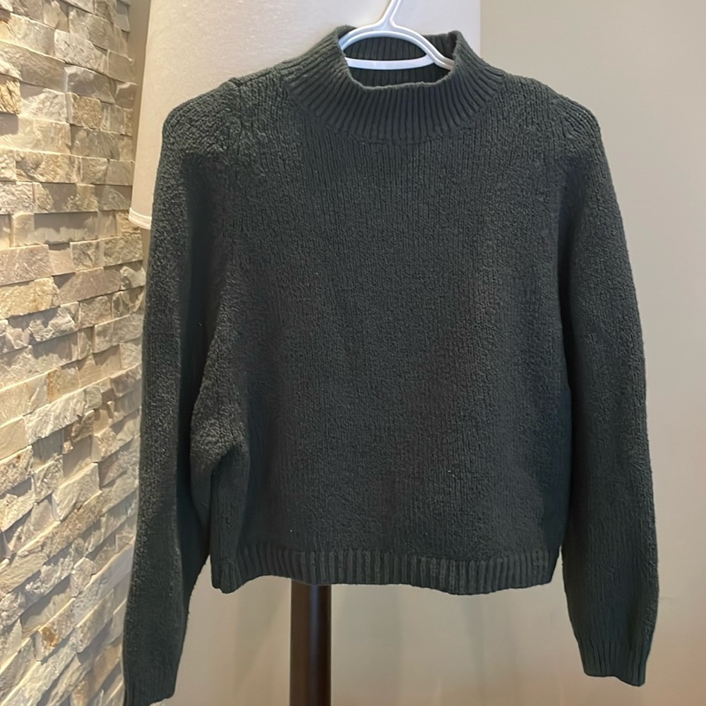 Hunter Green Old Navy Knit Crop Sweater